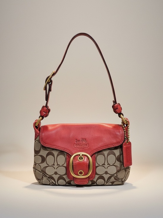Coach Handbags - Coach Bleecker Signature Buckle Flap Bag Hobo